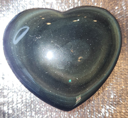 Soul Guardian Rainbow Obsidian Heart