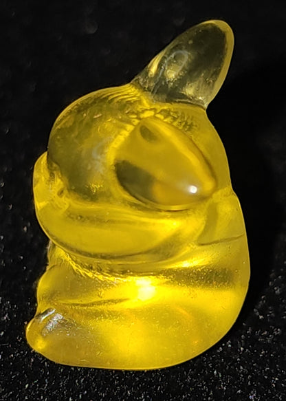 Mini Fluorite Pikachu Carving (Yellow)
