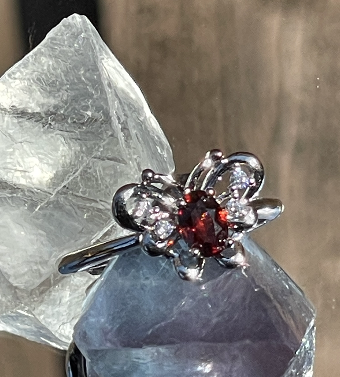 Scarlet Ember Garnet Ring